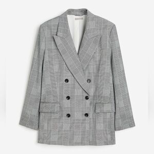 H&M Oversized Plaid Blazer